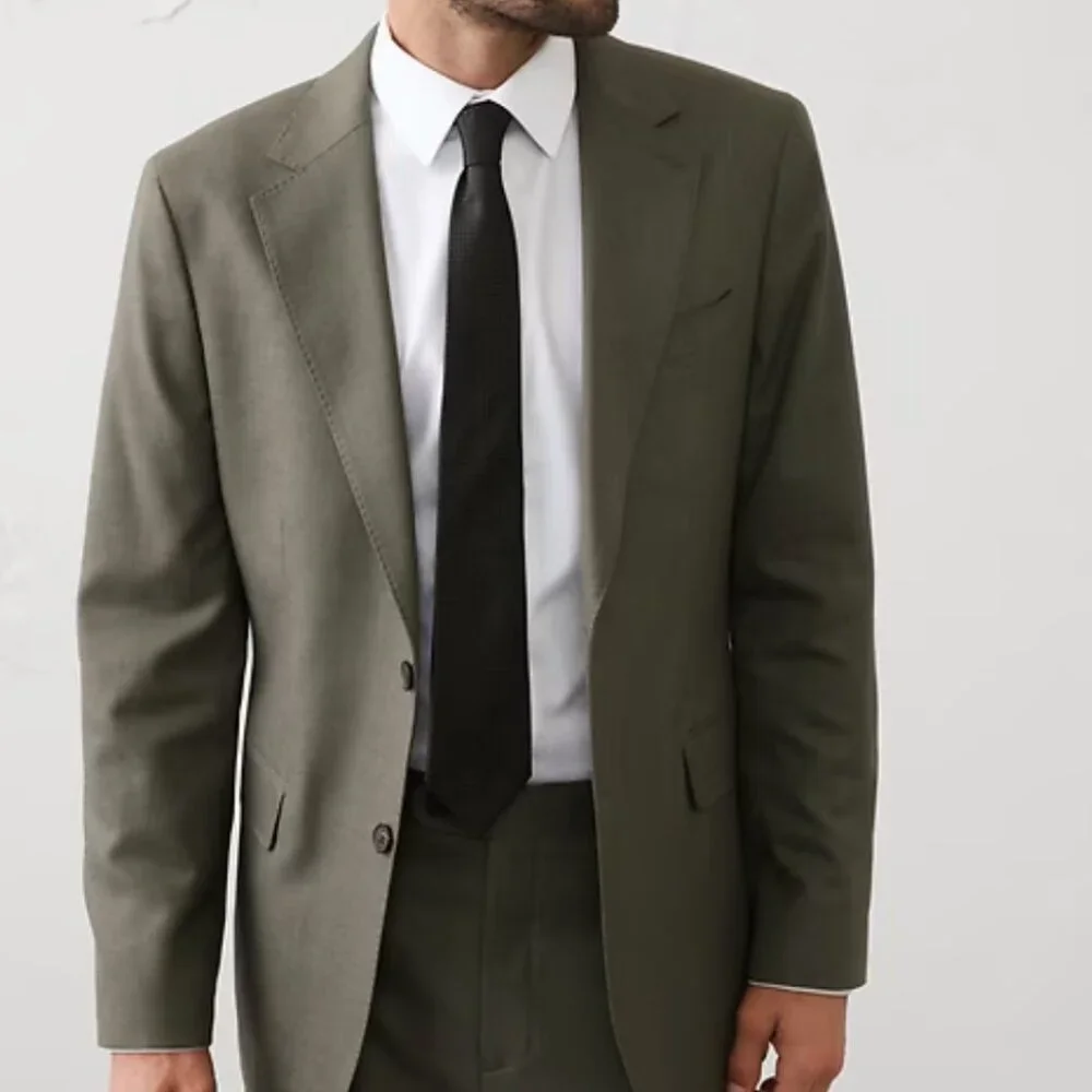 Banana Republic Tailored-Fit Sharkskin Sage Green Suit Jacket, 40S, EUC